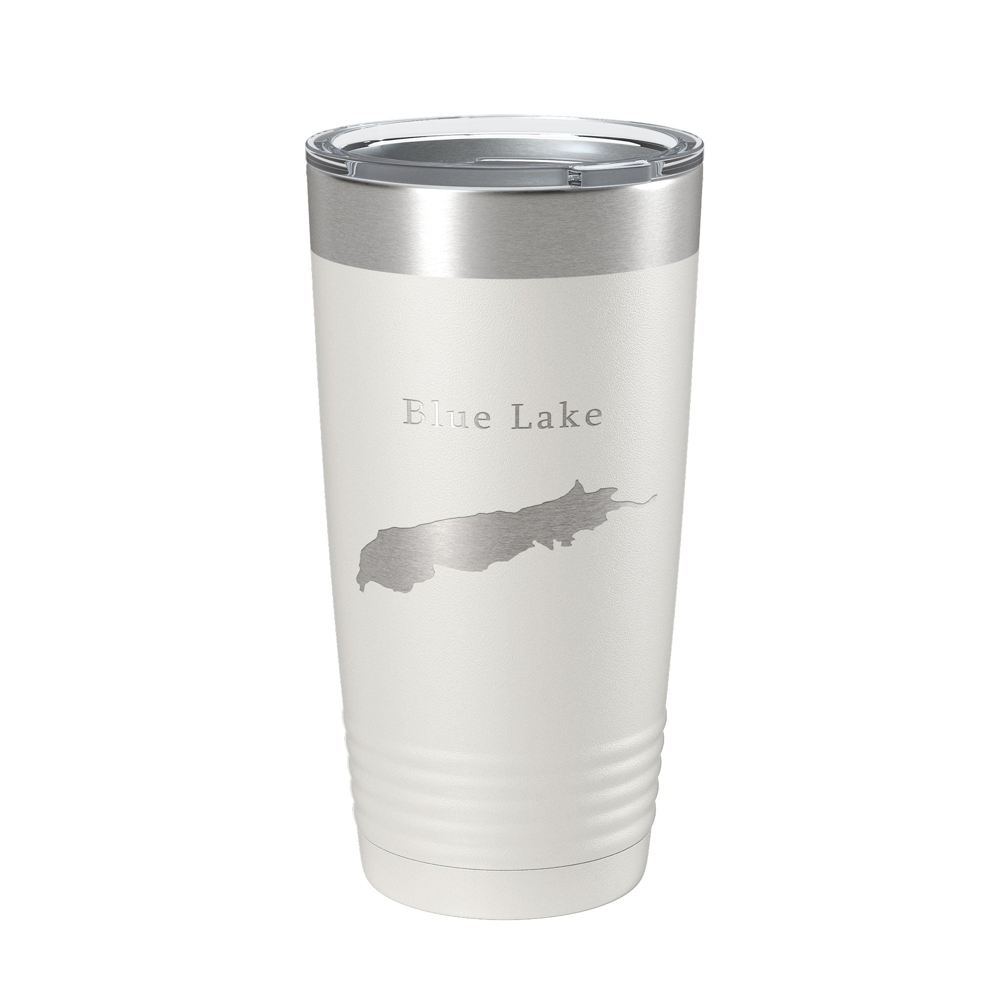 Blue Lake Map Tumbler Travel Mug Insulated Laser Engraved Coffee Cup Alaska 20 oz