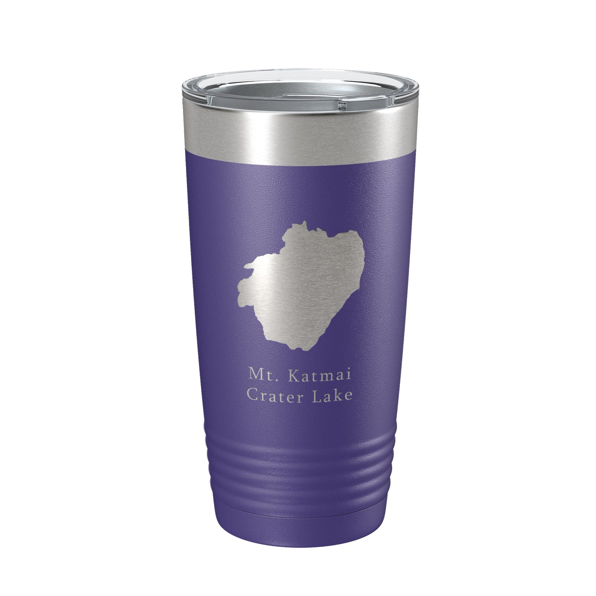 Mt. Katmai Crater Lake Map Tumbler Travel Mug Insulated Laser Engraved Coffee Cup Alaska 20 oz