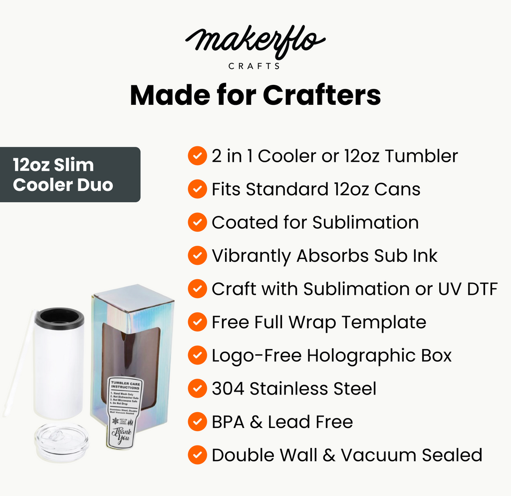 12oz Slim Sublimation Duozie