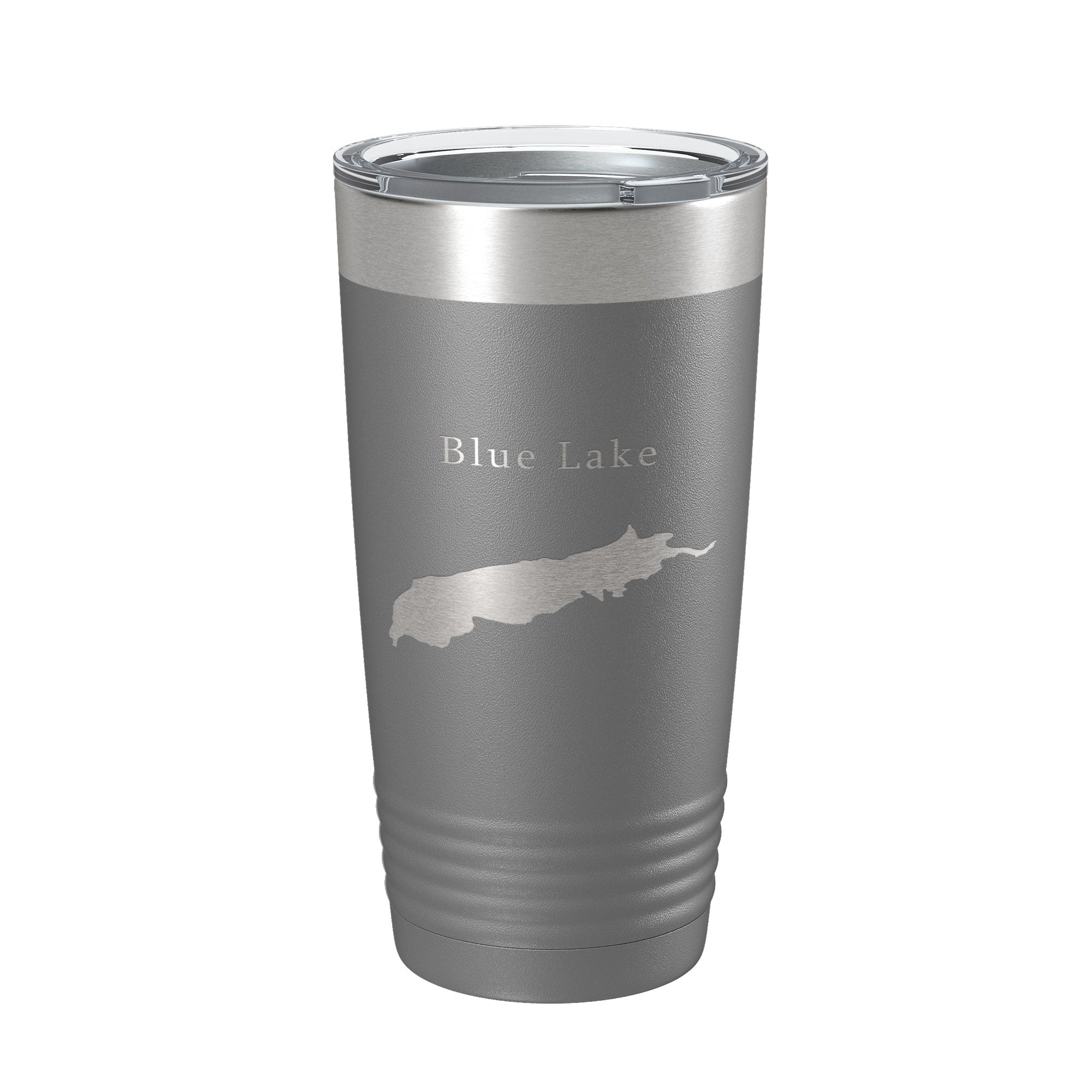 Blue Lake Map Tumbler Travel Mug Insulated Laser Engraved Coffee Cup Alaska 20 oz