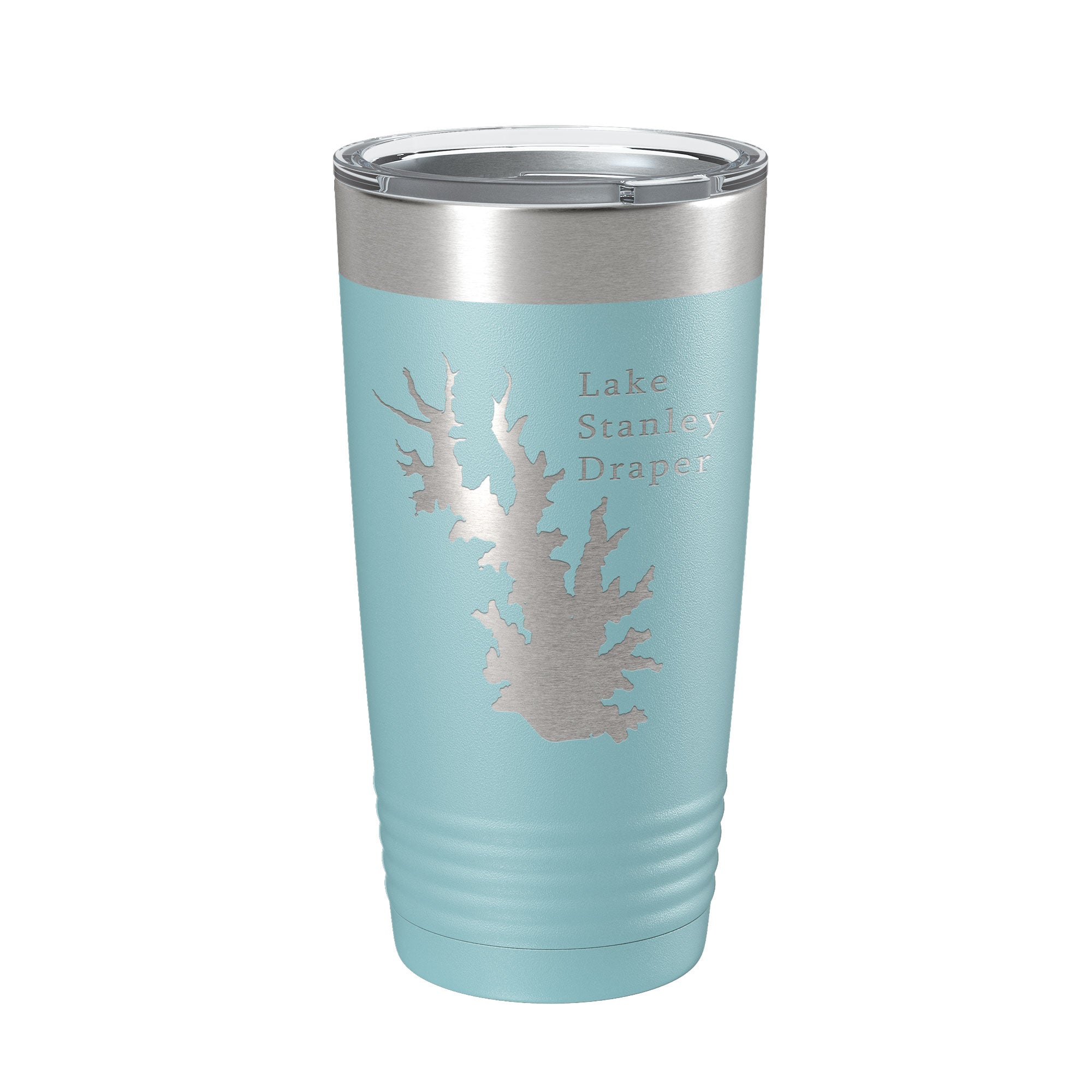 Lake Stanley Draper Map Tumbler Travel Mug Insulated Laser Engraved Coffee Cup Oklahoma 20 oz
