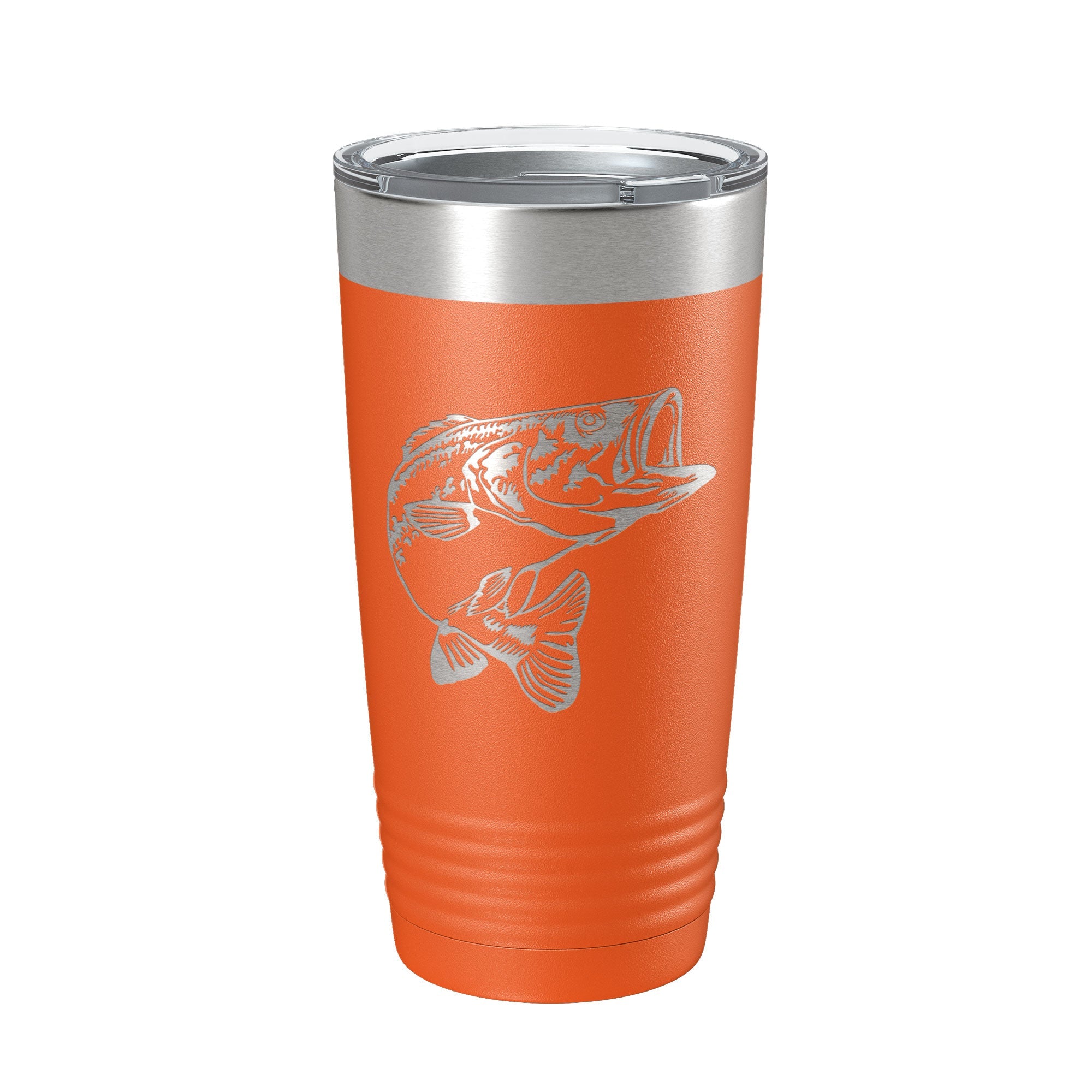 Bass Fishing Tumbler Angler Travel Mug Insulated Laser Engraved Coffee Cup Gift 20 oz