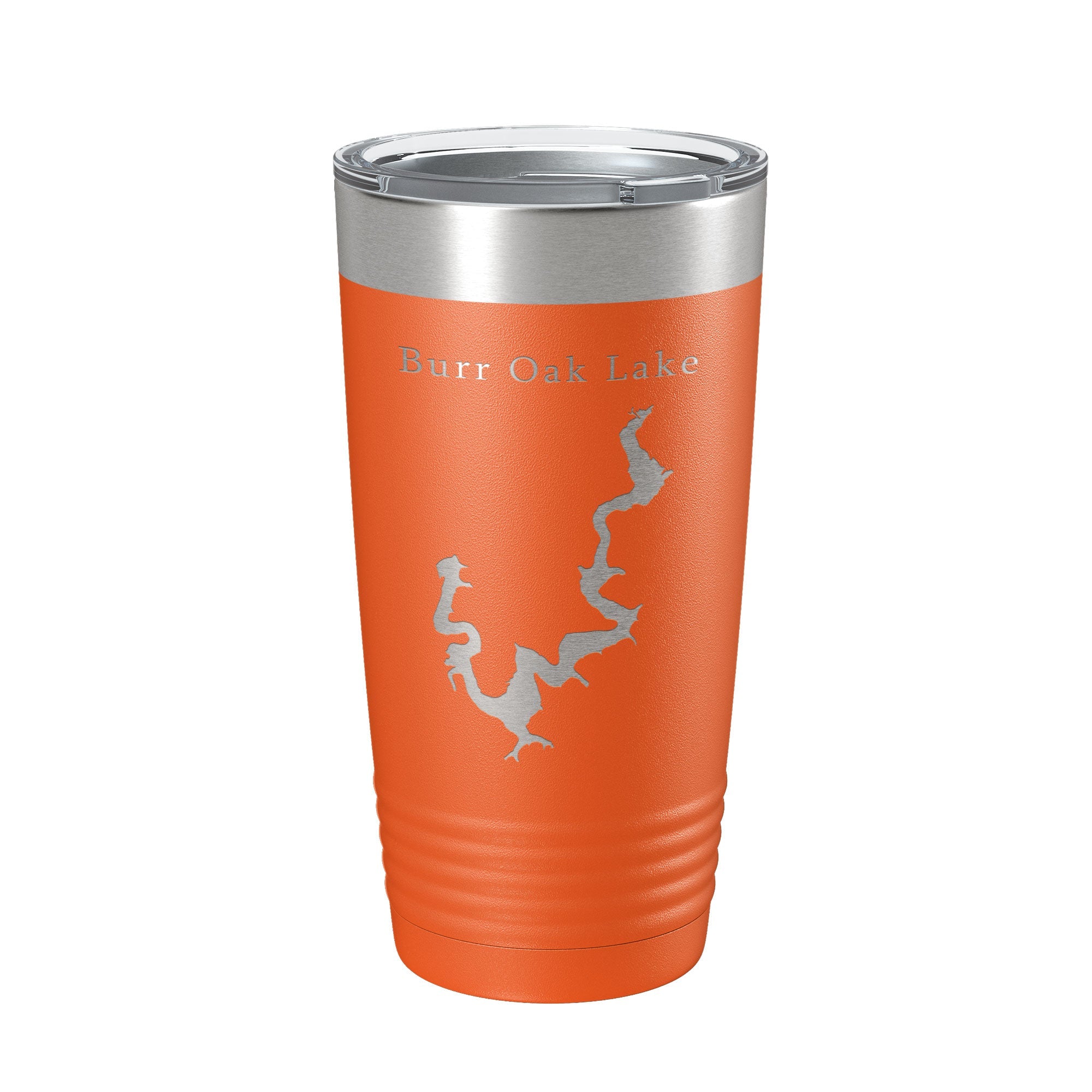 Burr Oak Lake Map Tumbler Travel Mug Insulated Laser Engraved Coffee Cup Ohio 20 oz
