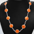 Premium Quality Red Sponge Coral & Garnet Necklace N-1024 58-EN10180