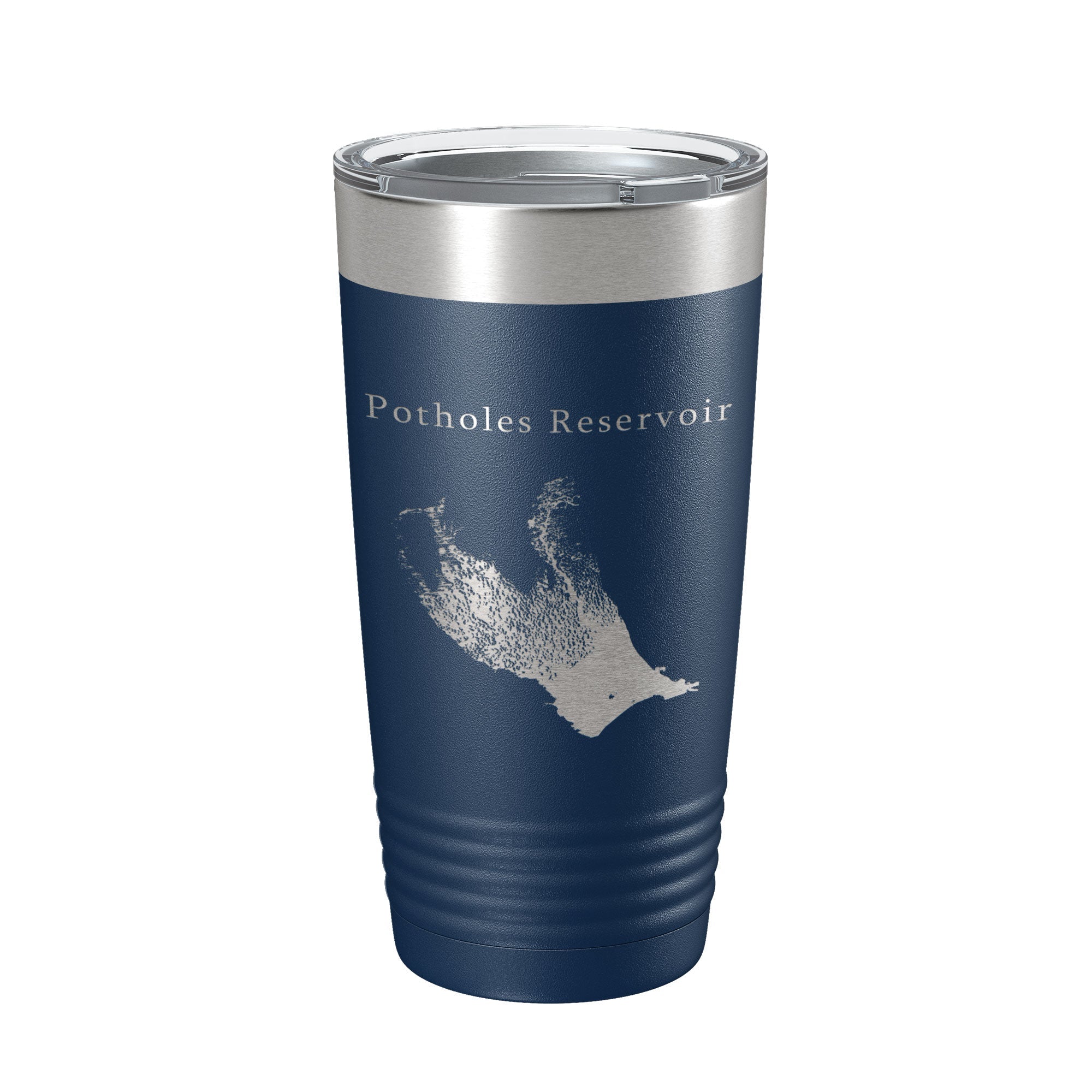 Potholes Reservoir Tumbler Lake Map Travel Mug Insulated Laser Engraved Coffee Cup Washington 20 oz