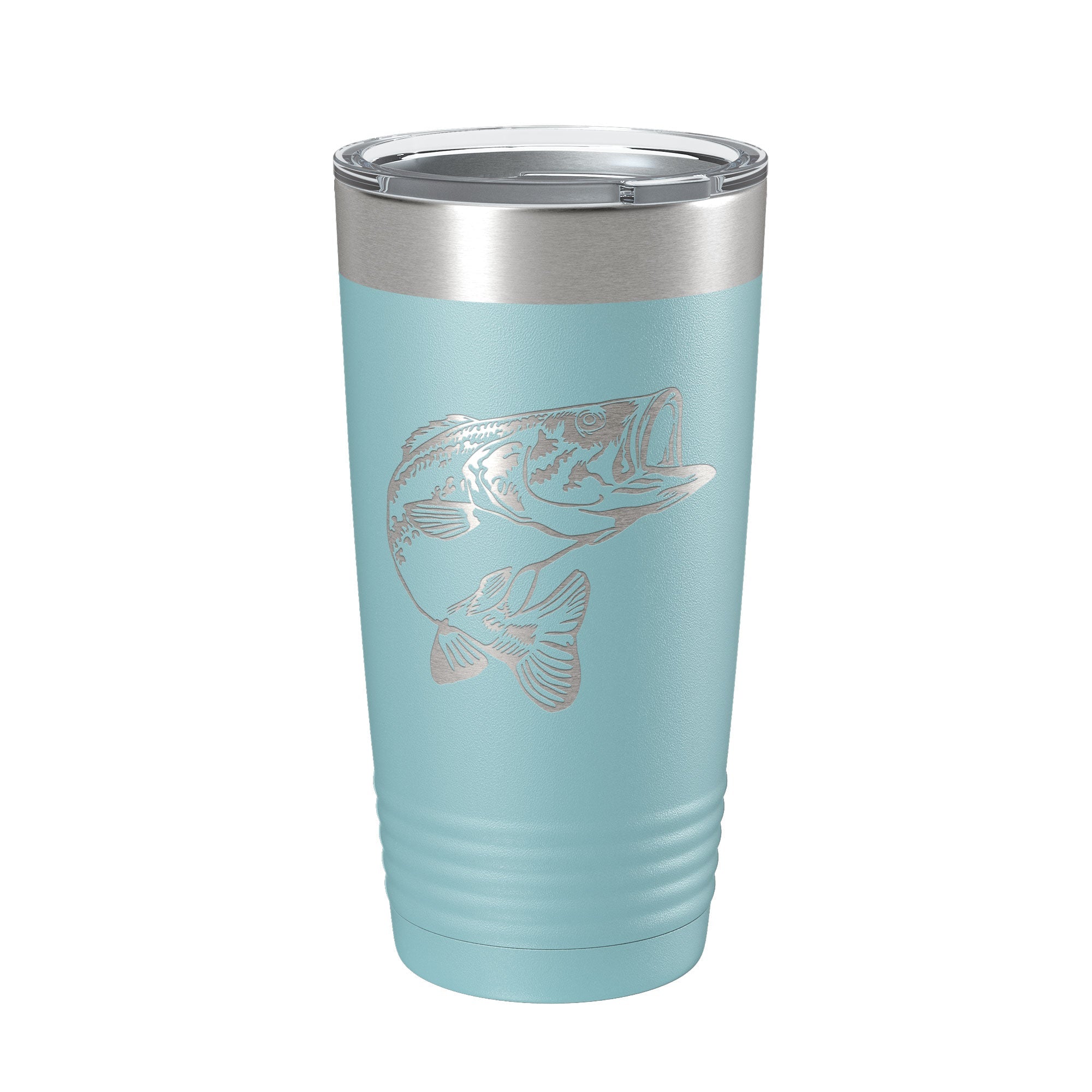 Bass Fishing Tumbler Angler Travel Mug Insulated Laser Engraved Coffee Cup Gift 20 oz