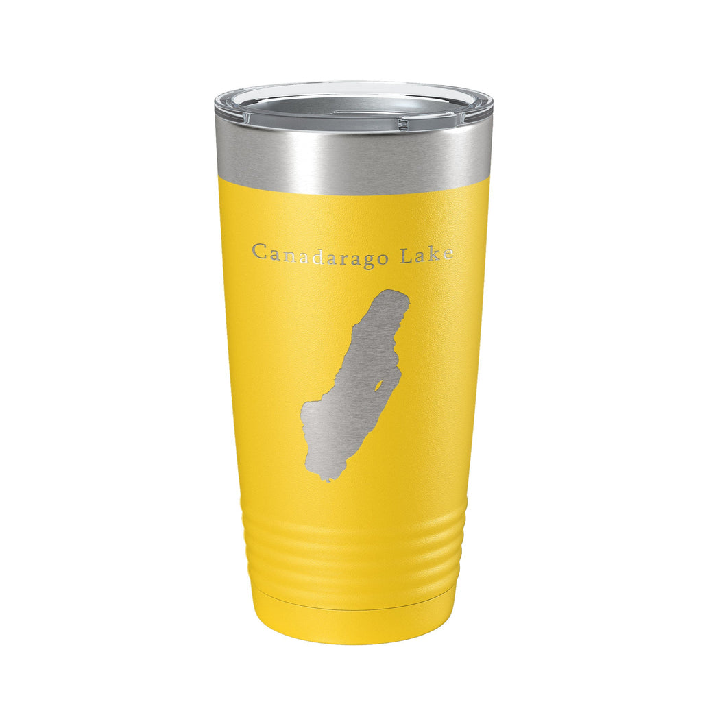 Canadarago Lake Map Tumbler Travel Mug Insulated Laser Engraved Coffee Cup New York 20 oz