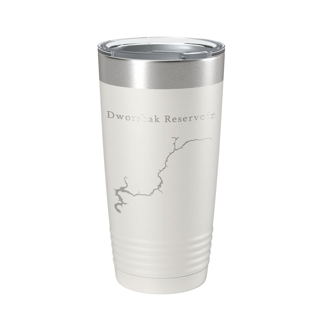 Dworshak Reservoir Tumbler Lake Map Travel Mug Insulated Laser Engraved Coffee Cup Idaho 20 oz