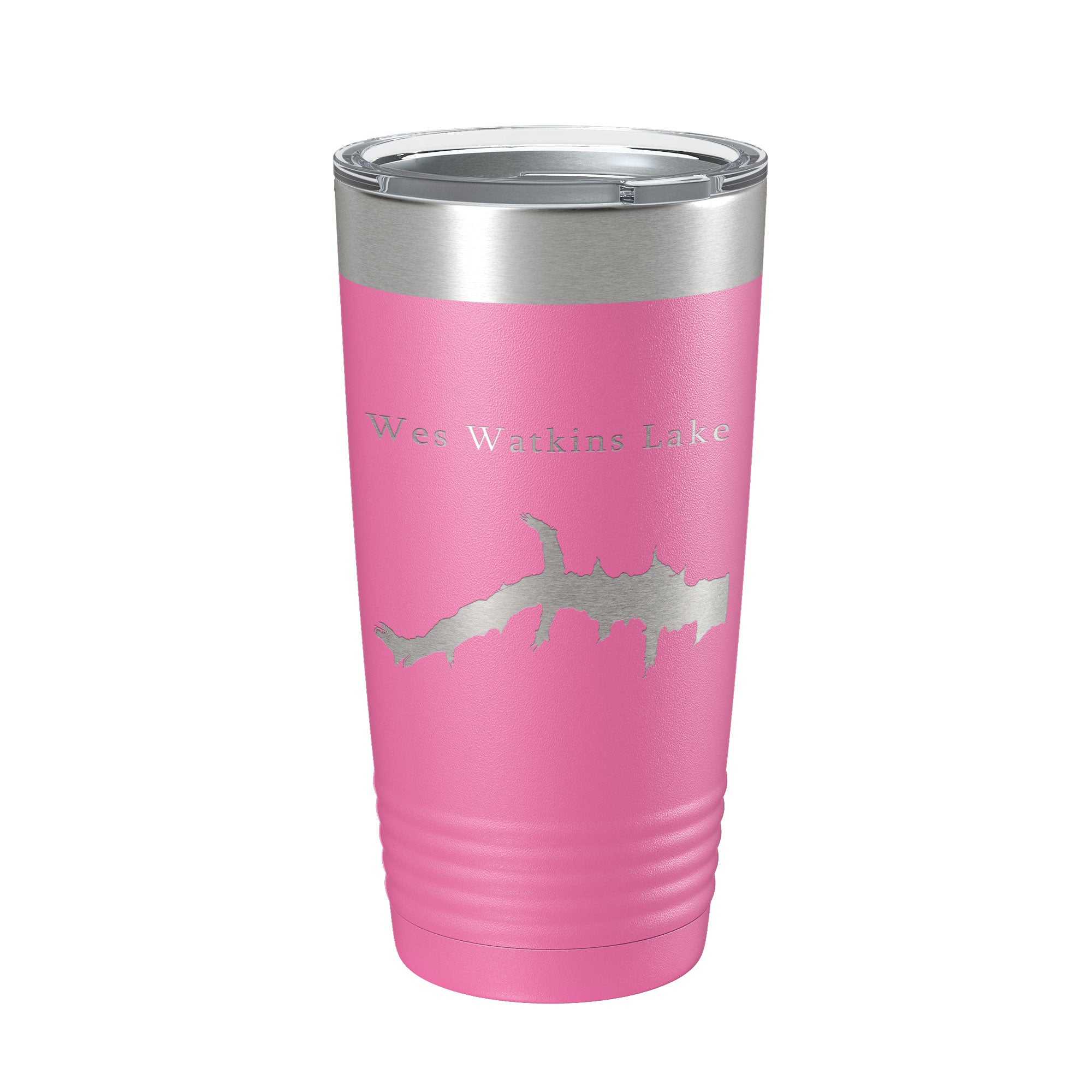 Wes Watkins Lake Map Tumbler Travel Mug Insulated Laser Engraved Coffee Cup Oklahoma 20 oz