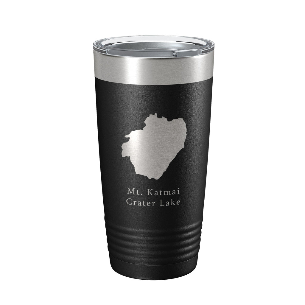 Mt. Katmai Crater Lake Map Tumbler Travel Mug Insulated Laser Engraved Coffee Cup Alaska 20 oz