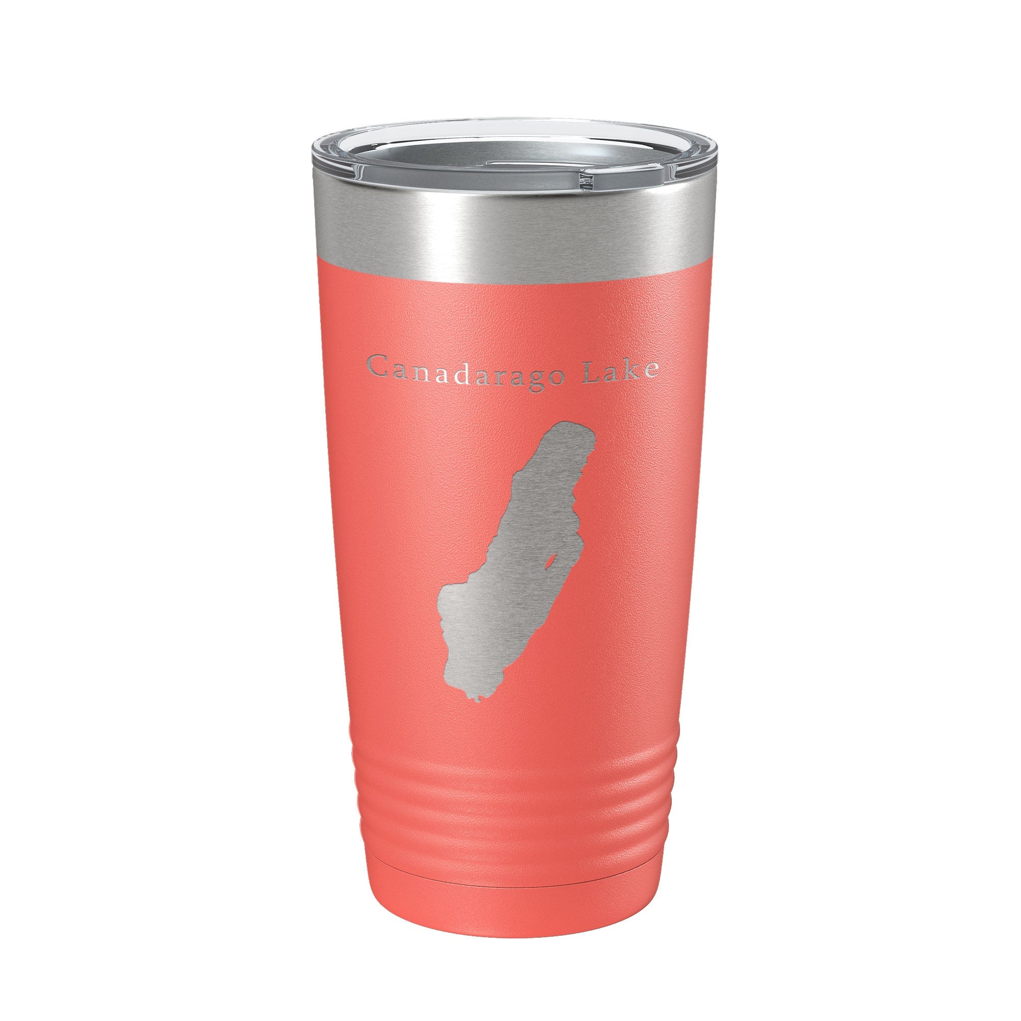 Canadarago Lake Map Tumbler Travel Mug Insulated Laser Engraved Coffee Cup New York 20 oz