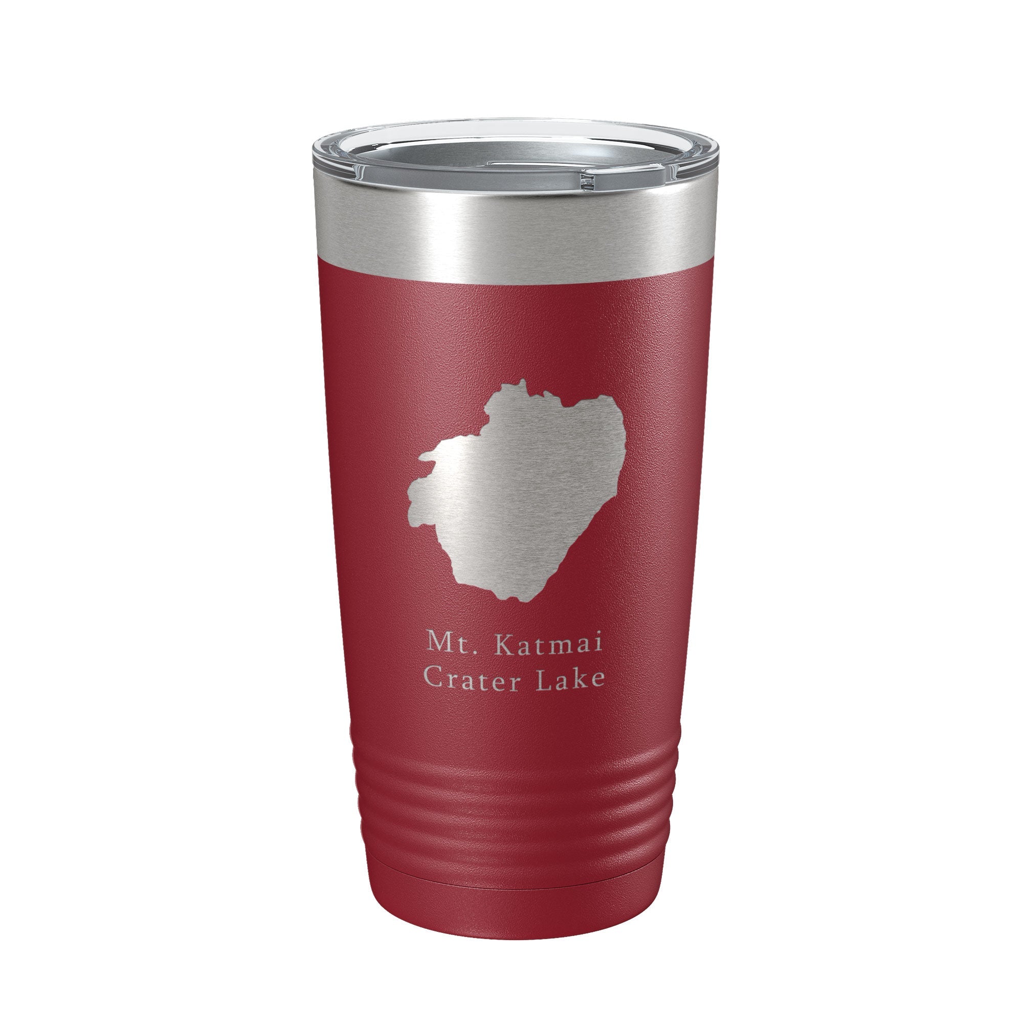 Mt. Katmai Crater Lake Map Tumbler Travel Mug Insulated Laser Engraved Coffee Cup Alaska 20 oz