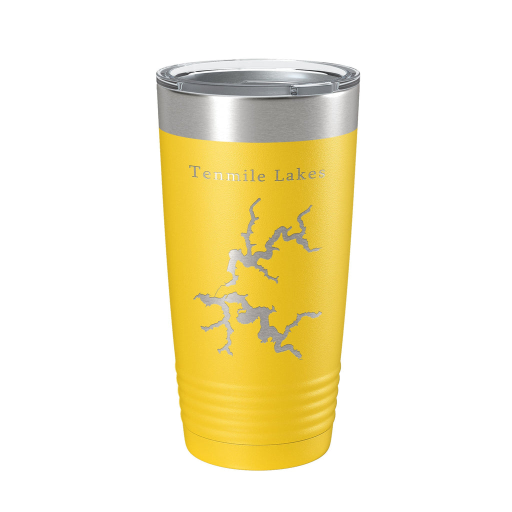 Tenmile Lakes Map Tumbler Travel Mug Insulated Laser Engraved Coffee Cup Oregon 20 oz