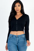 French Terry Crop Zip Up Hoodie (CAPELLA)