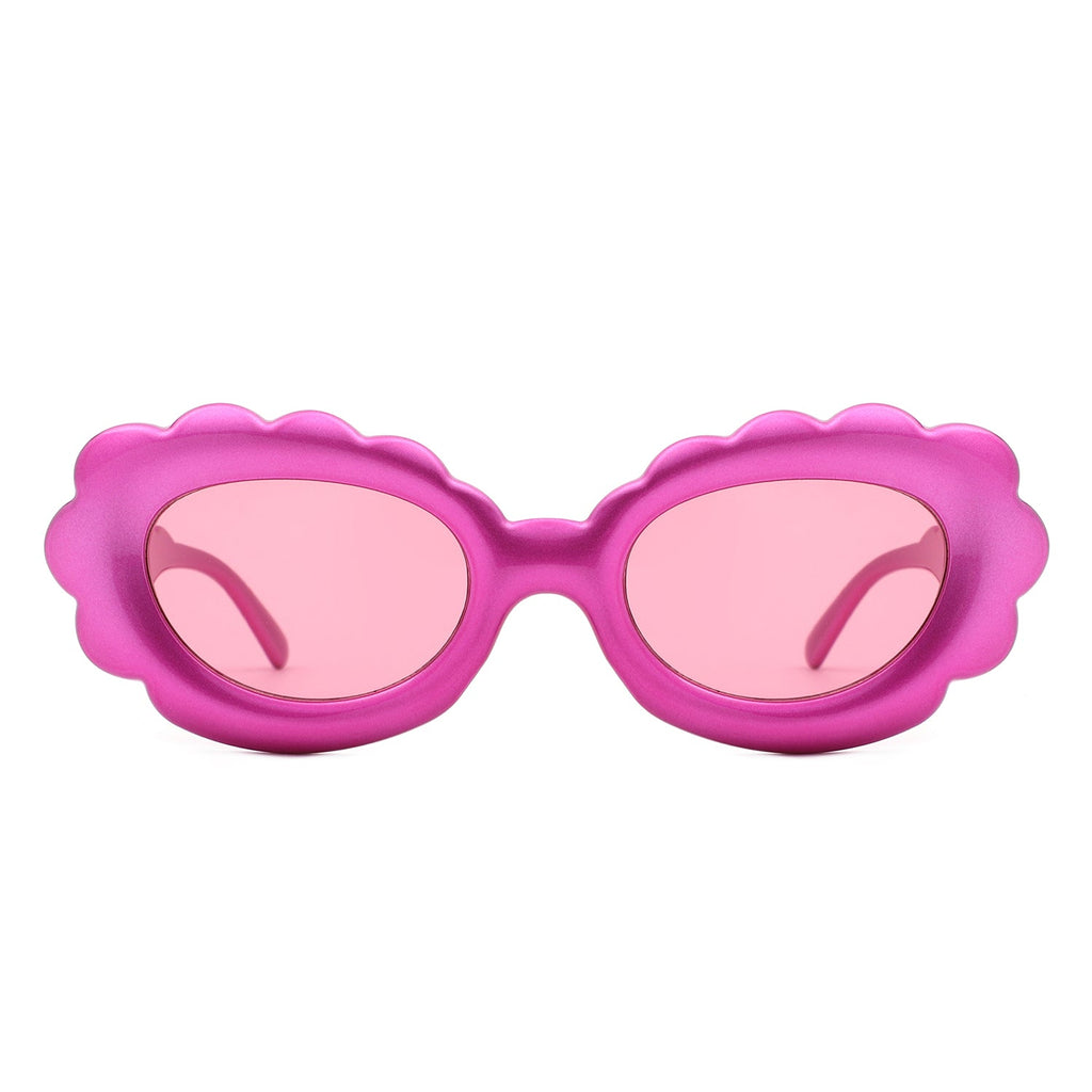 Vaelor - Women Round Cloud Tinted Fashion Oval Sunglasses