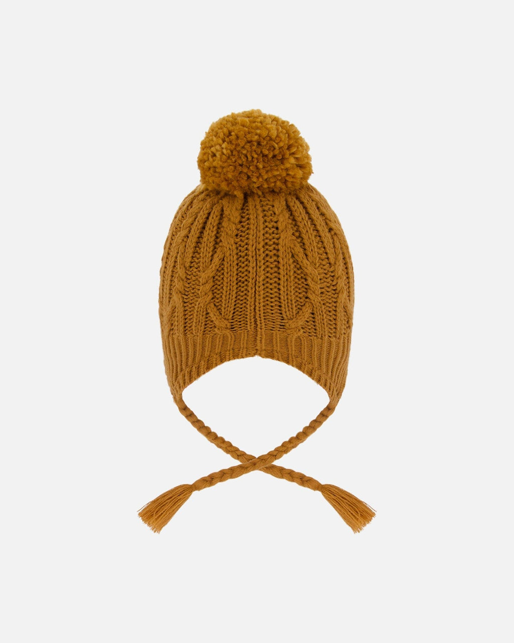 Lined Winter Hat With Pompom Brown Sugar
