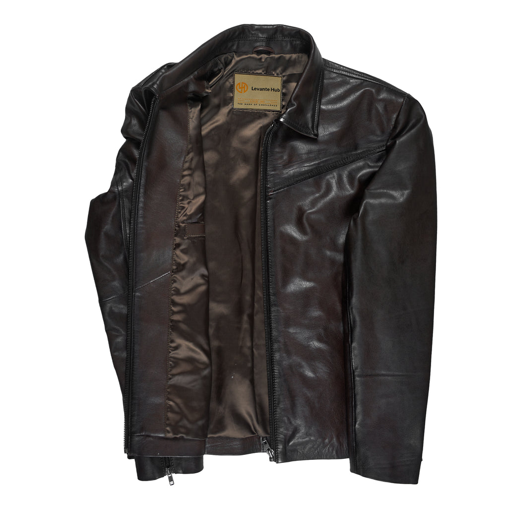 RidgeLine Men’s Classic Cowhide Leather Jacket