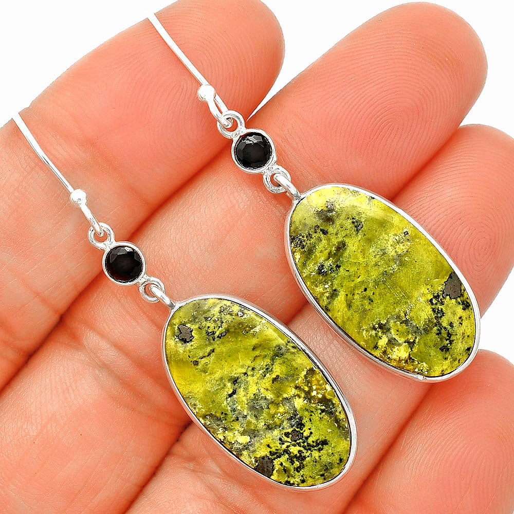 Natural Serpentine & Black Onyx Earrings E-1002 SDE83991