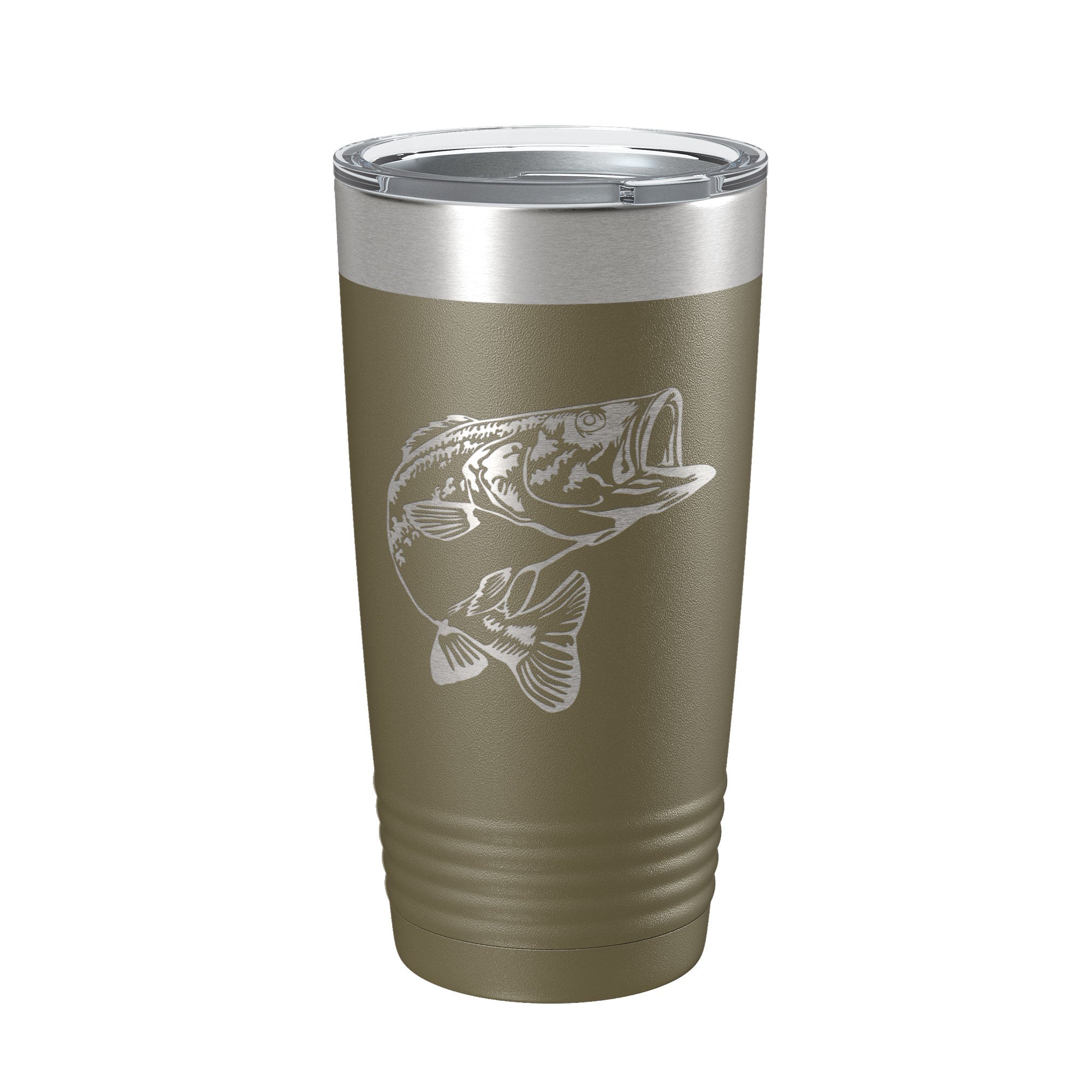 Bass Fishing Tumbler Angler Travel Mug Insulated Laser Engraved Coffee Cup Gift 20 oz