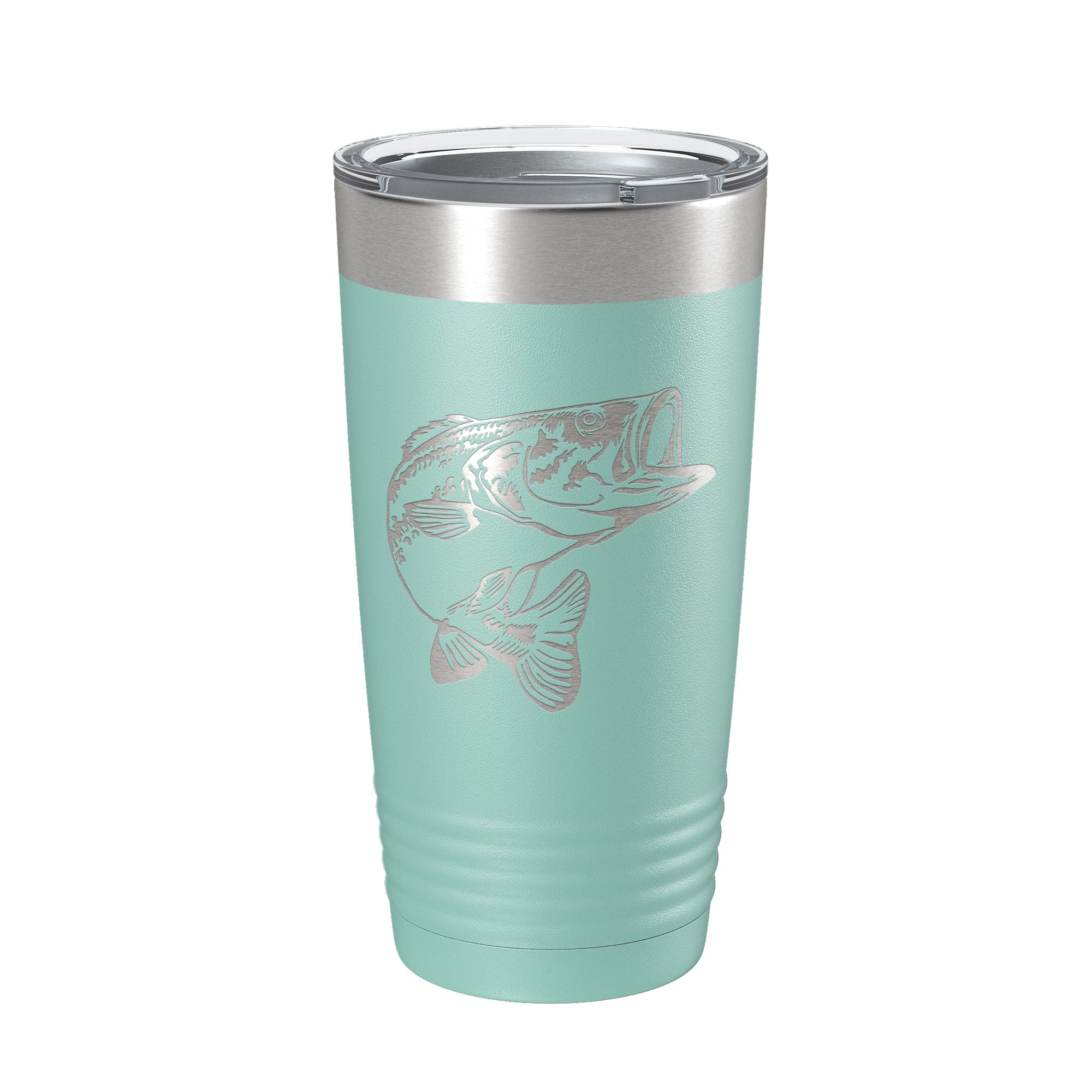 Bass Fishing Tumbler Angler Travel Mug Insulated Laser Engraved Coffee Cup Gift 20 oz
