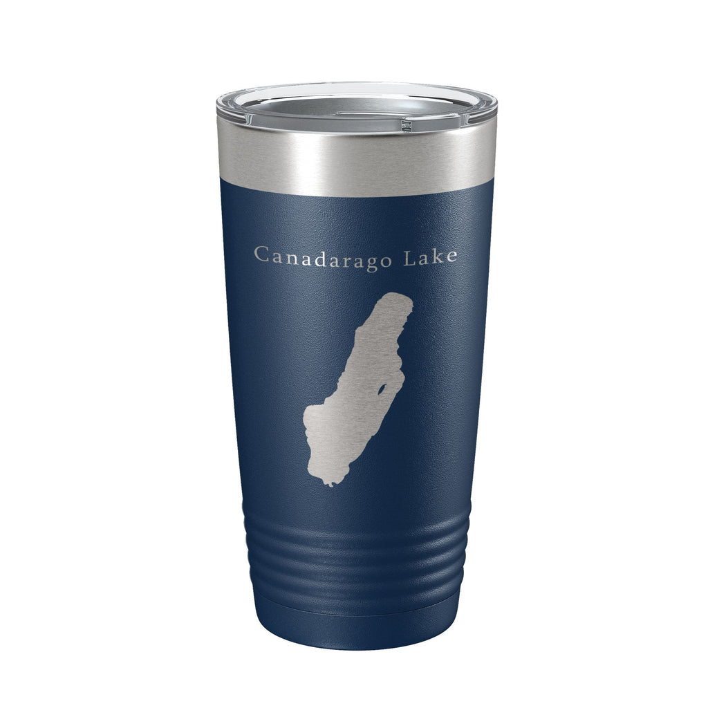 Canadarago Lake Map Tumbler Travel Mug Insulated Laser Engraved Coffee Cup New York 20 oz
