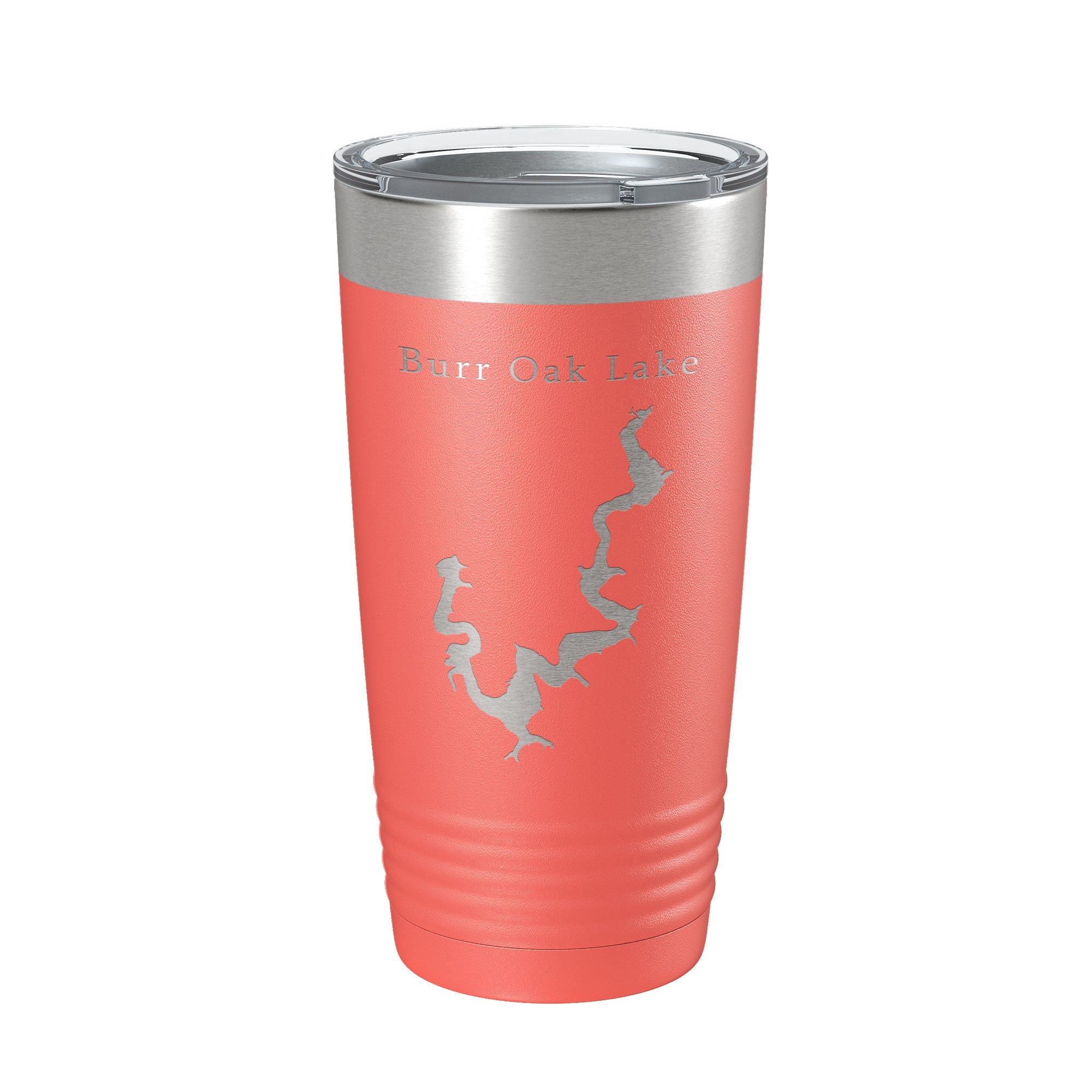 Burr Oak Lake Map Tumbler Travel Mug Insulated Laser Engraved Coffee Cup Ohio 20 oz
