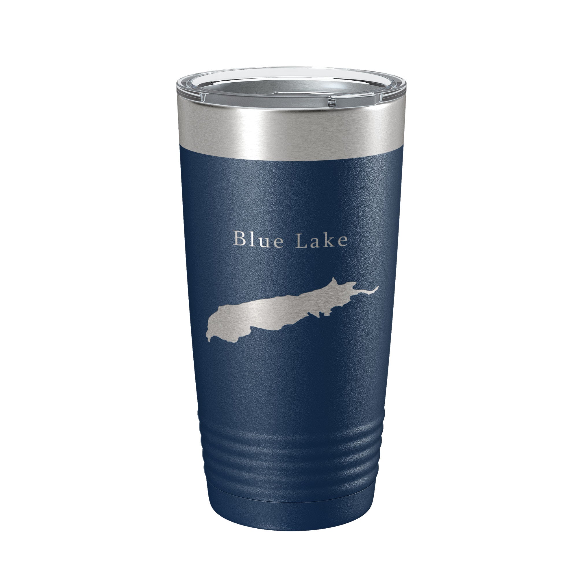 Blue Lake Map Tumbler Travel Mug Insulated Laser Engraved Coffee Cup Alaska 20 oz