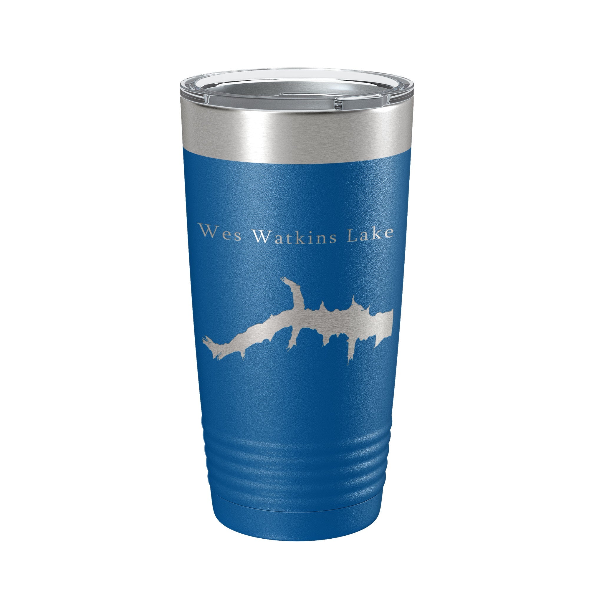 Wes Watkins Lake Map Tumbler Travel Mug Insulated Laser Engraved Coffee Cup Oklahoma 20 oz