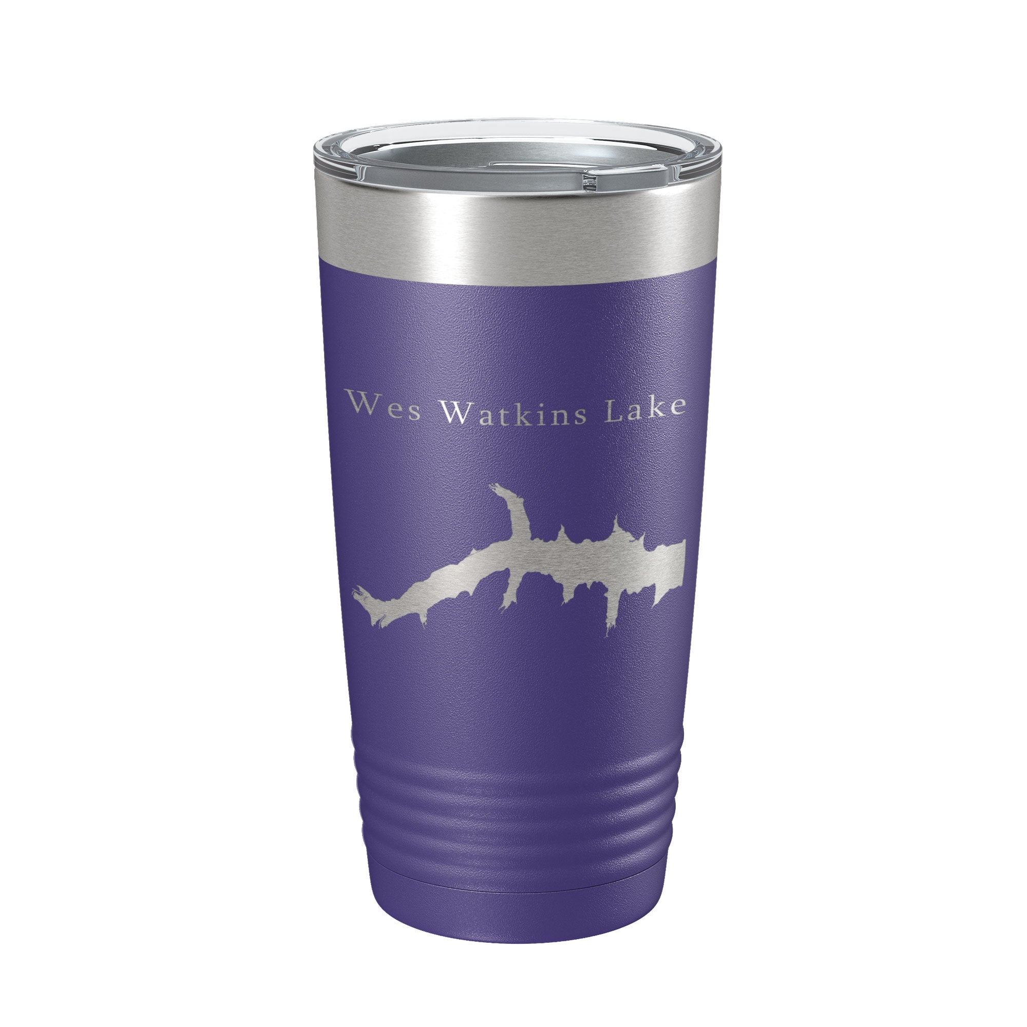 Wes Watkins Lake Map Tumbler Travel Mug Insulated Laser Engraved Coffee Cup Oklahoma 20 oz