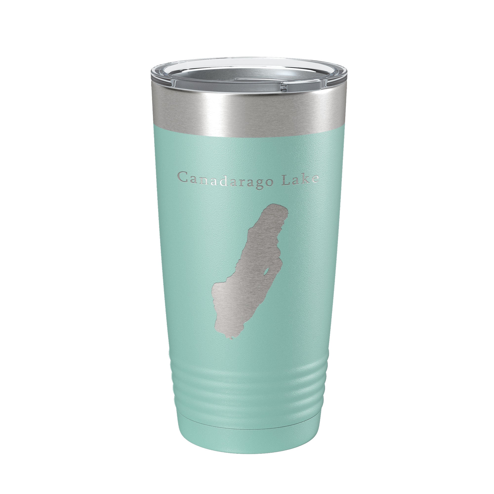 Canadarago Lake Map Tumbler Travel Mug Insulated Laser Engraved Coffee Cup New York 20 oz