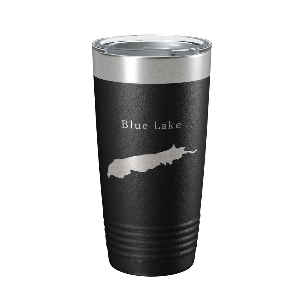 Blue Lake Map Tumbler Travel Mug Insulated Laser Engraved Coffee Cup Alaska 20 oz
