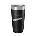 Blue Lake Map Tumbler Travel Mug Insulated Laser Engraved Coffee Cup Alaska 20 oz