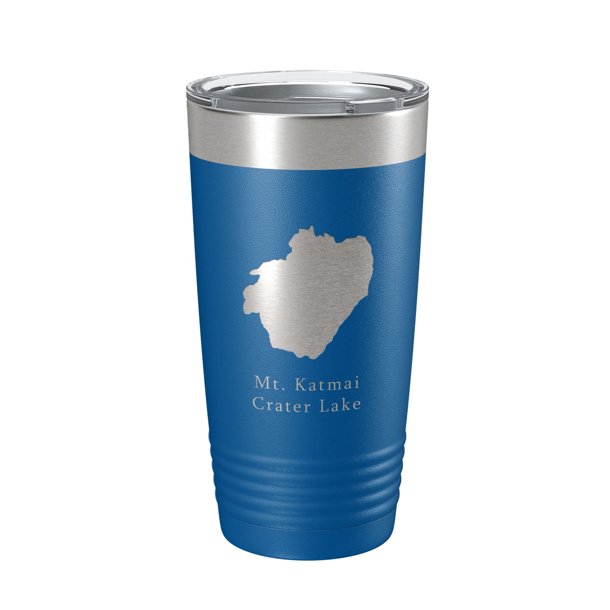 Mt. Katmai Crater Lake Map Tumbler Travel Mug Insulated Laser Engraved Coffee Cup Alaska 20 oz