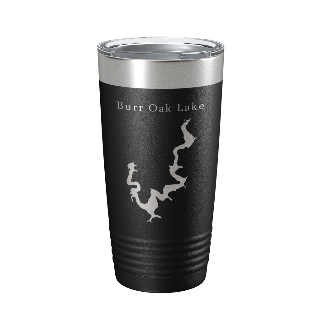 Burr Oak Lake Map Tumbler Travel Mug Insulated Laser Engraved Coffee Cup Ohio 20 oz