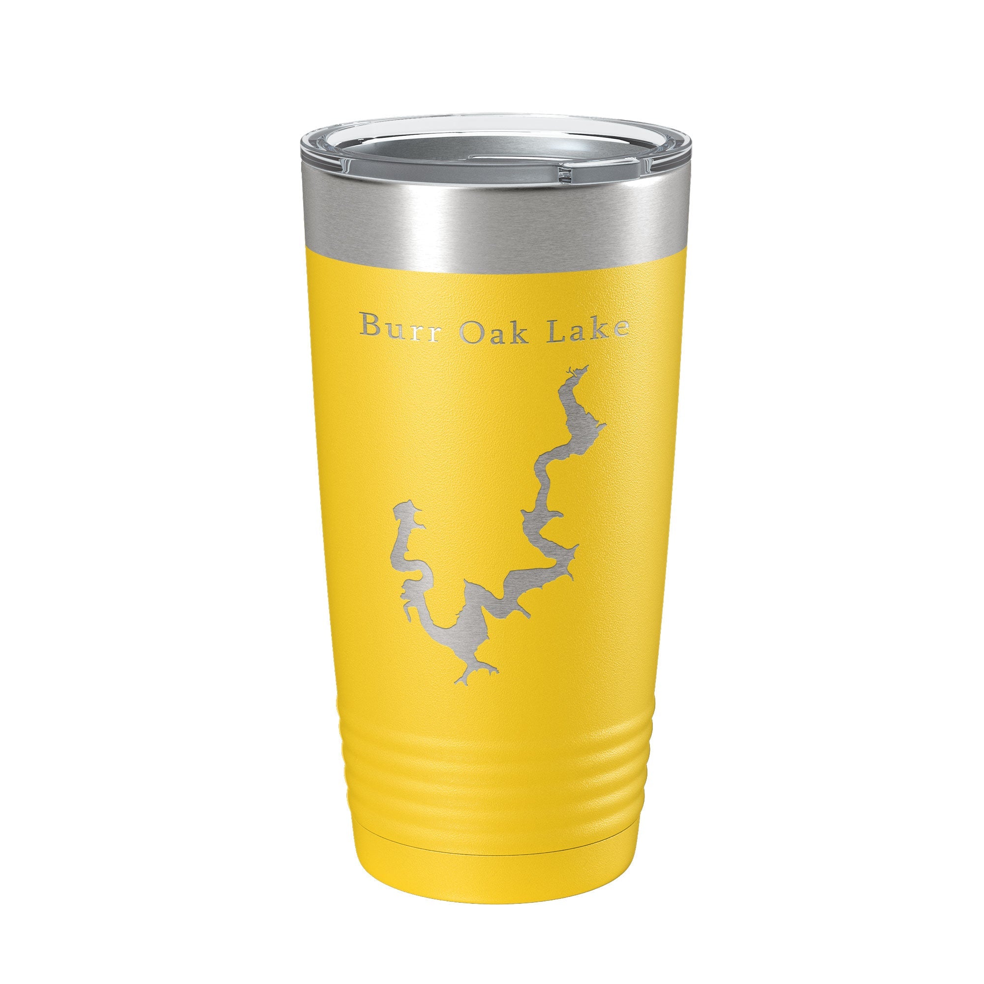 Burr Oak Lake Map Tumbler Travel Mug Insulated Laser Engraved Coffee Cup Ohio 20 oz