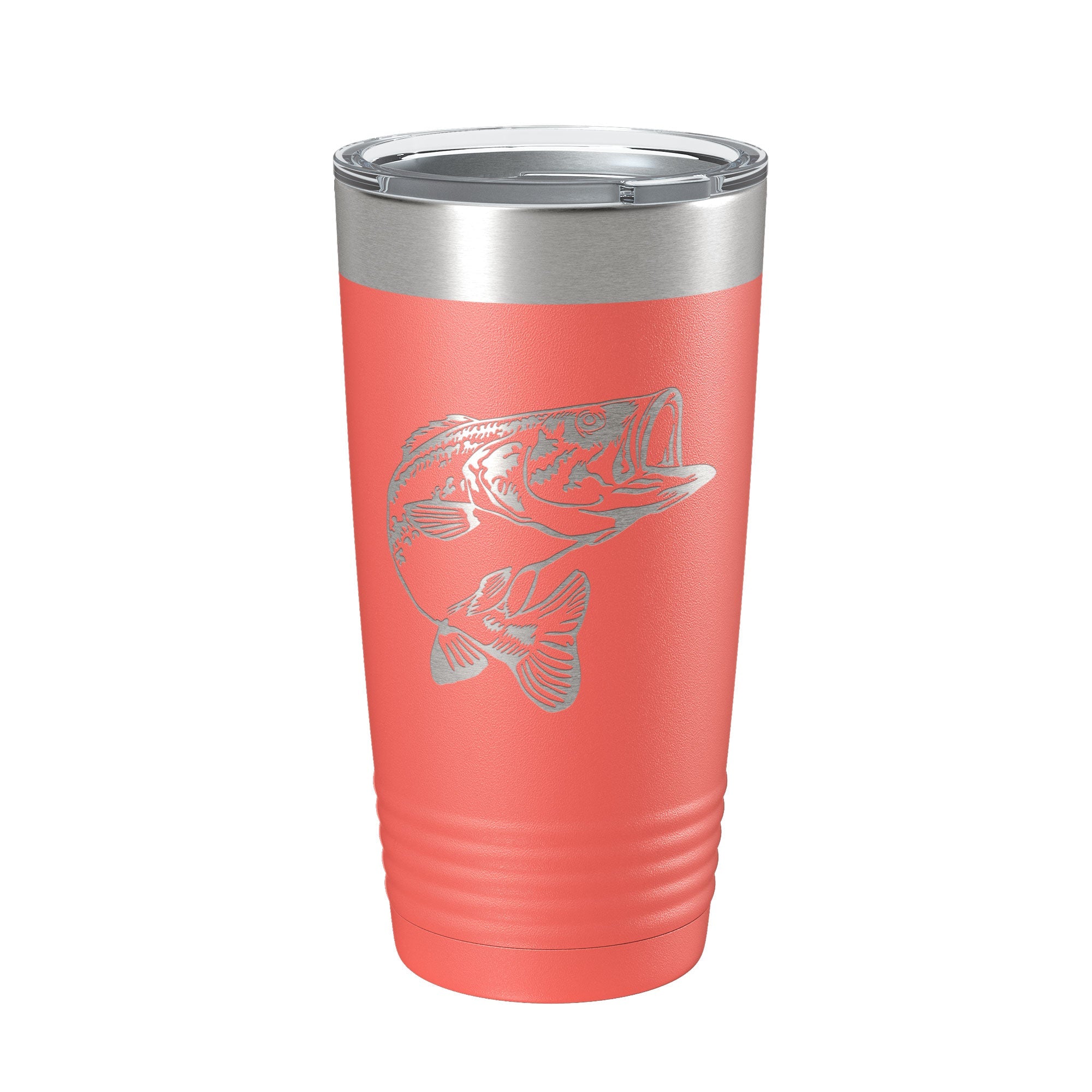 Bass Fishing Tumbler Angler Travel Mug Insulated Laser Engraved Coffee Cup Gift 20 oz