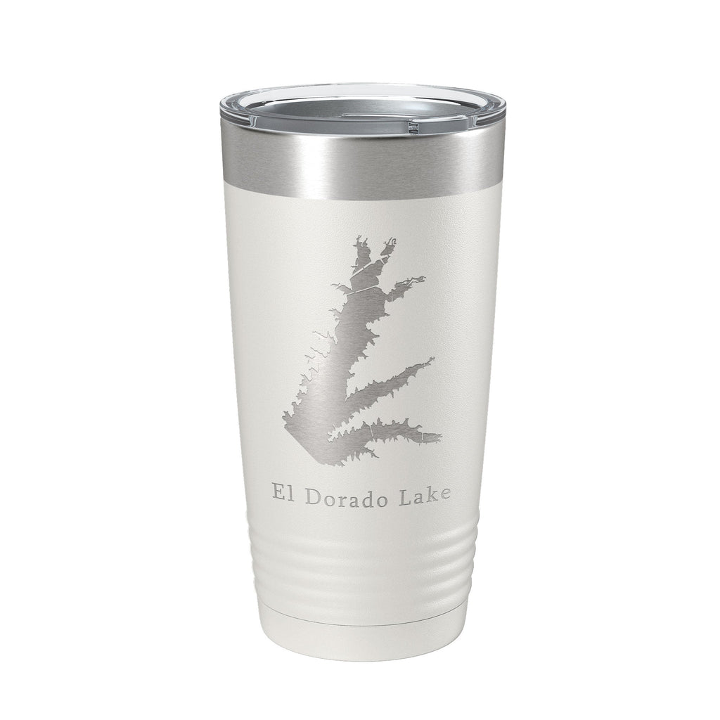 El Dorado Lake Map Tumbler Travel Mug Insulated Laser Engraved Coffee Cup Kansas 20 oz