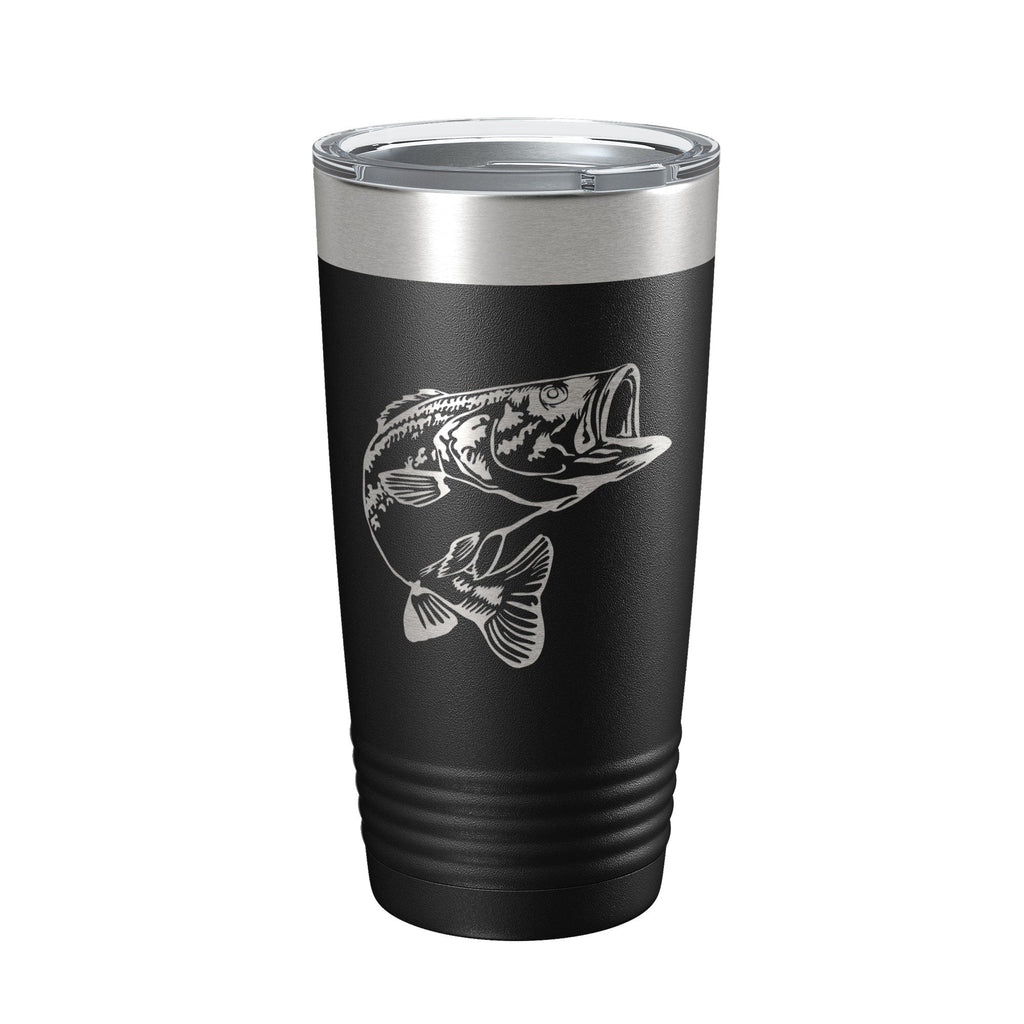 Bass Fishing Tumbler Angler Travel Mug Insulated Laser Engraved Coffee Cup Gift 20 oz