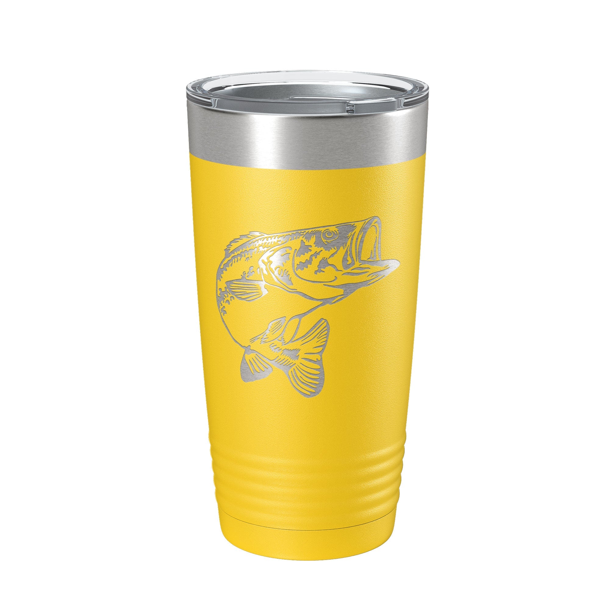 Bass Fishing Tumbler Angler Travel Mug Insulated Laser Engraved Coffee Cup Gift 20 oz