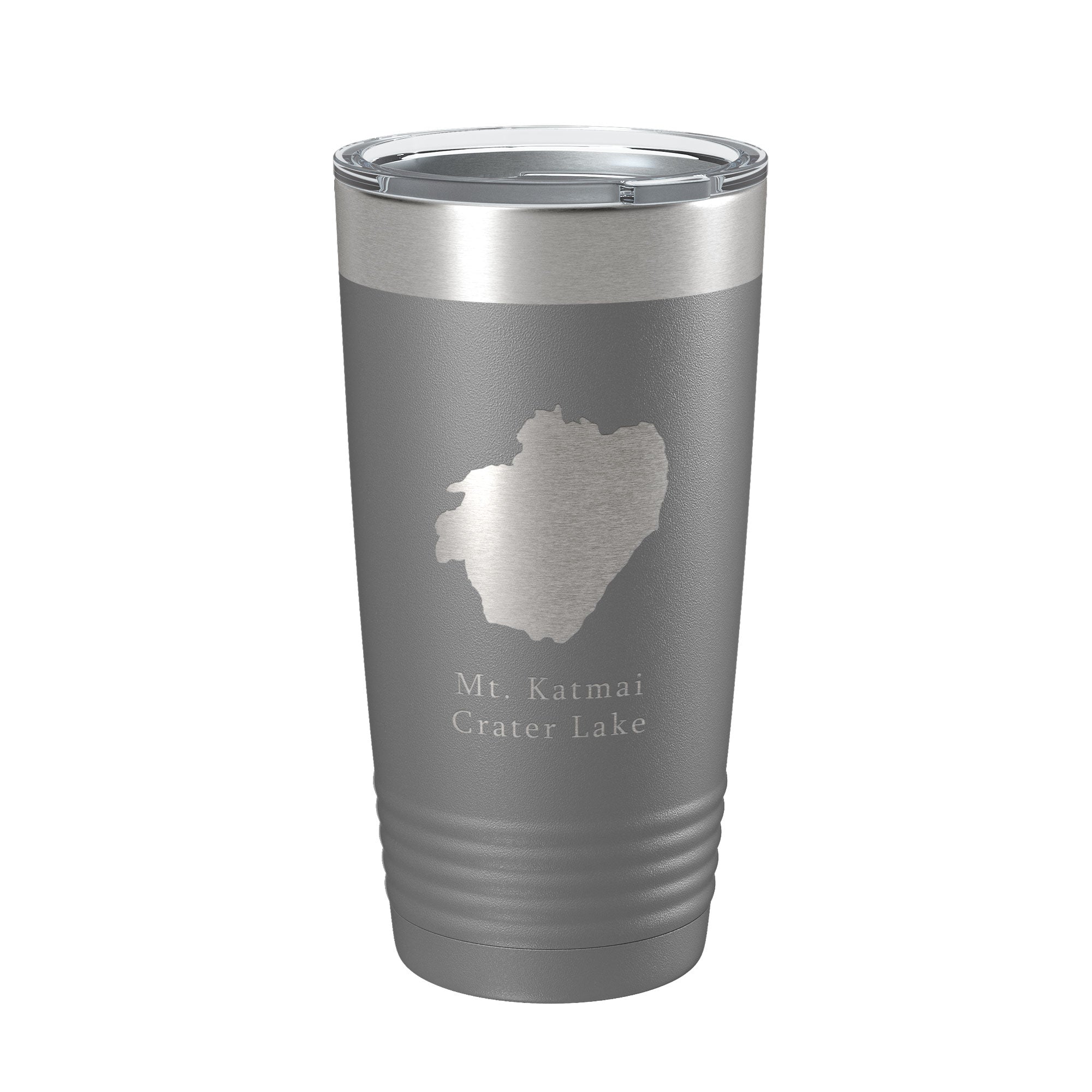 Mt. Katmai Crater Lake Map Tumbler Travel Mug Insulated Laser Engraved Coffee Cup Alaska 20 oz