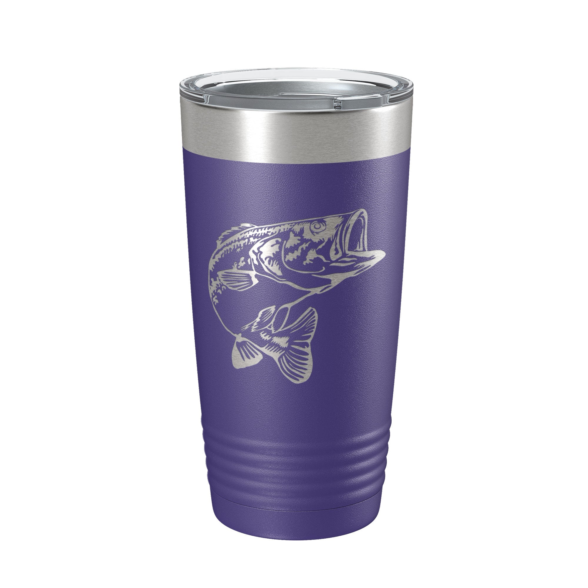Bass Fishing Tumbler Angler Travel Mug Insulated Laser Engraved Coffee Cup Gift 20 oz