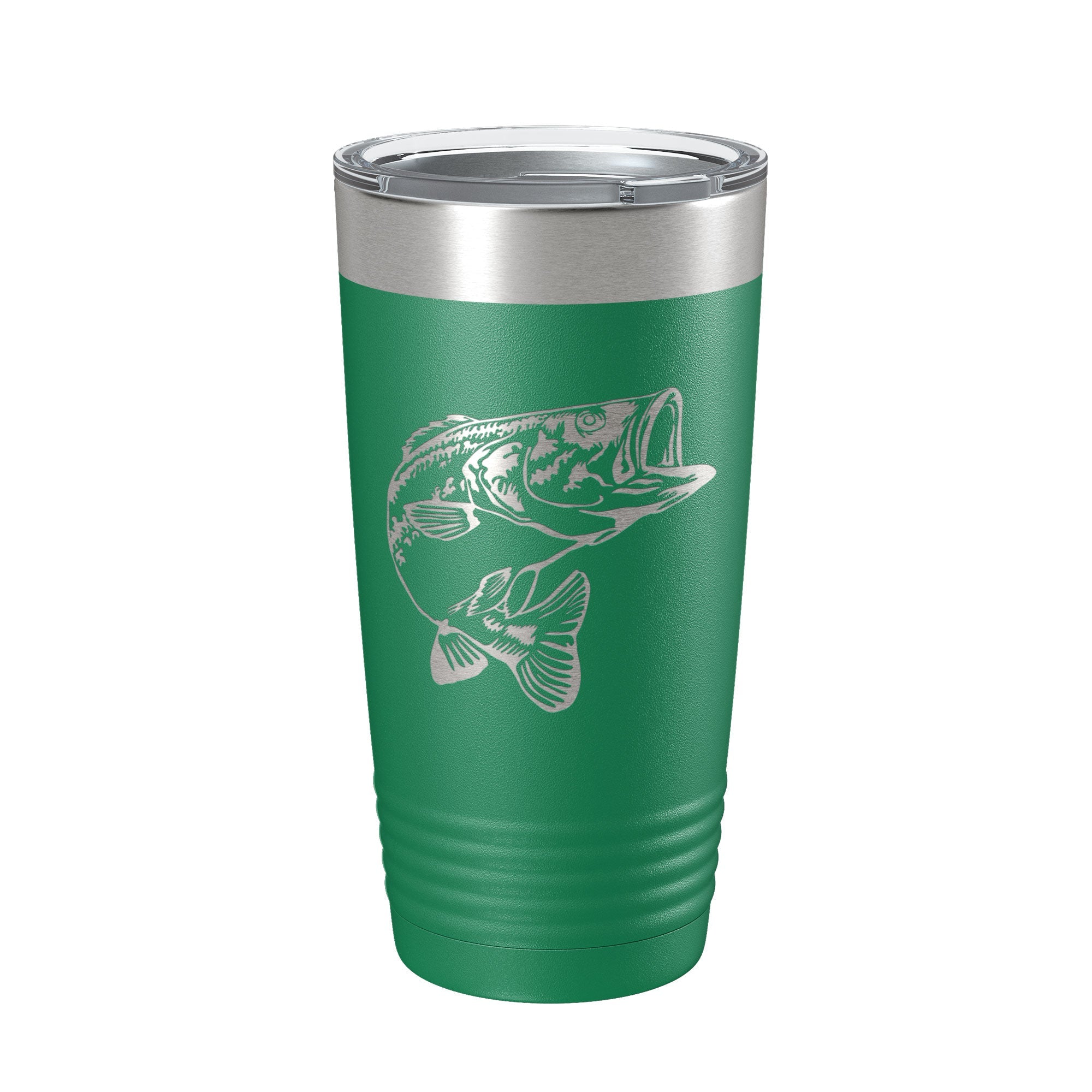 Bass Fishing Tumbler Angler Travel Mug Insulated Laser Engraved Coffee Cup Gift 20 oz