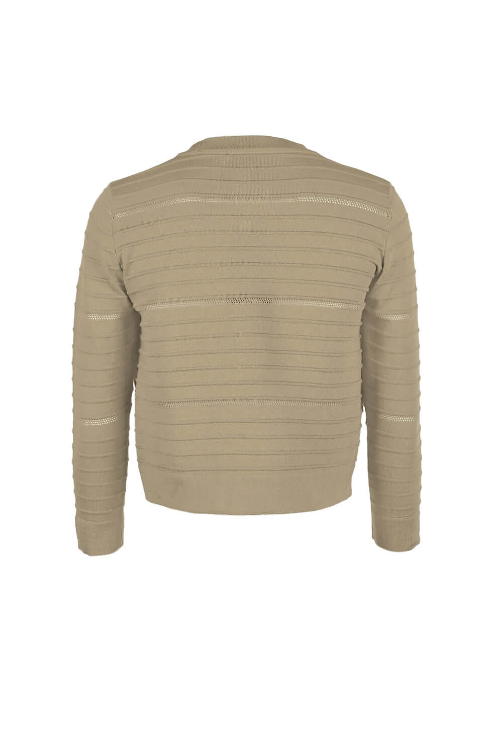 Nina Leonard Banded Long Sleeve Ribbed Knit Jacket